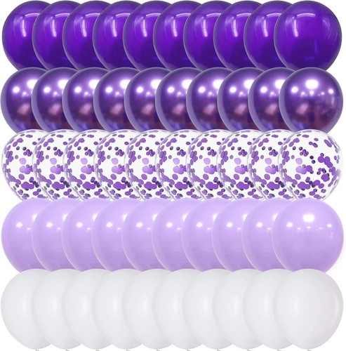 Palloncini viola bianco 60 - e,