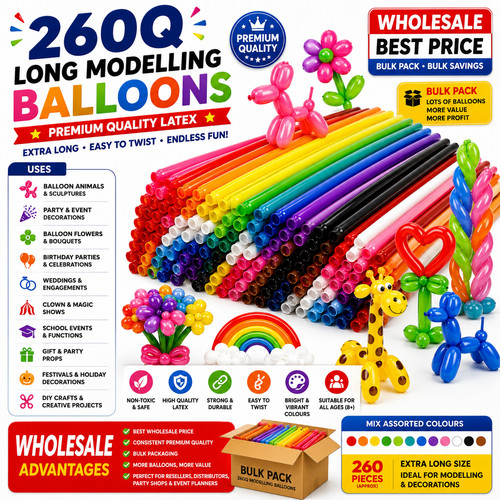 100 palloncini lunghi lisci - palloncini,
